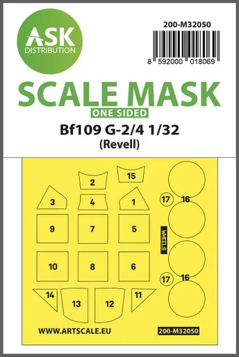 1/32 Art Scale Messerschmitt Bf 109G-2/G-4 one-sided express masks for Revell