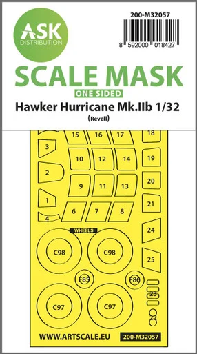1/32 Art Scale Hawker Hurricane Mk.IIB one-sided express masks for Revell