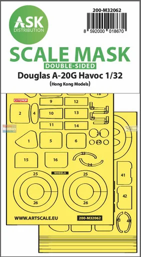 ASKM32062 1:32 ASK/Art Scale Double-Sided Mask - A-20G Havoc (HKM kit)