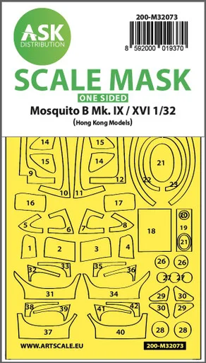 1/32 Art Scale Mosquito B Mk.IX/XVI one-sided fit mask for Hong Kong Model