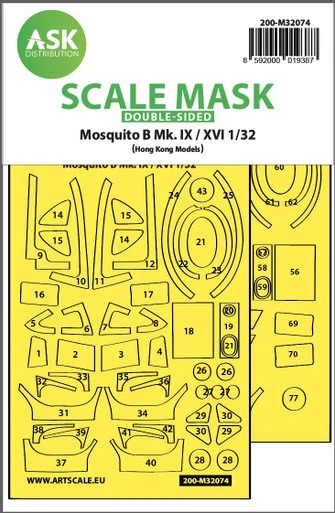 1/32 Art Scale Mosquito B Mk.IX/XVI double-sided fit mask for Hong Kong Model