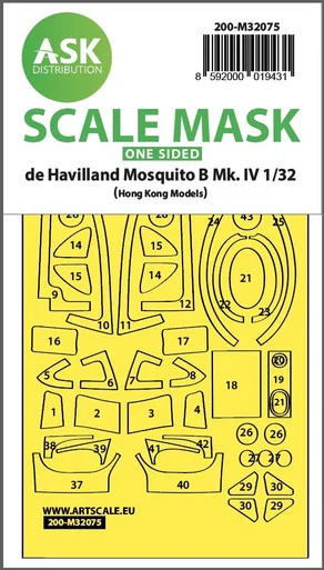 1/32 Art Scale Mosquito B Mk.IV one-sided fit mask for Hong Kong Model