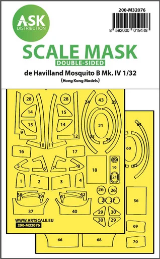 1/32 Art Scale Mosquito B Mk.IV double-sided fit mask for Hong Kong Model