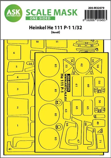 1/32 Art Scale Heinkel He 111P-1 one-sided express fit mask for Revell