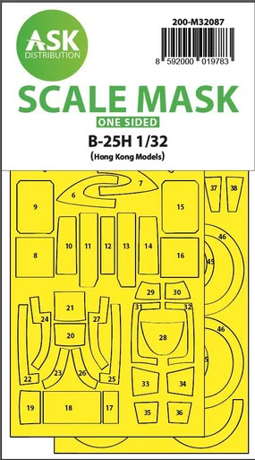 1/32 Art Scale B-25H Mitchell one-sided mask for HK Models