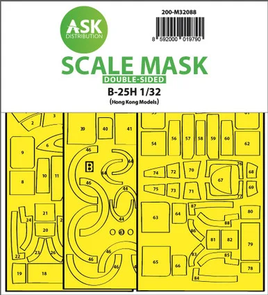 1/32 Art Scale B-25H Mitchell double-sided express fit mask for HK Models