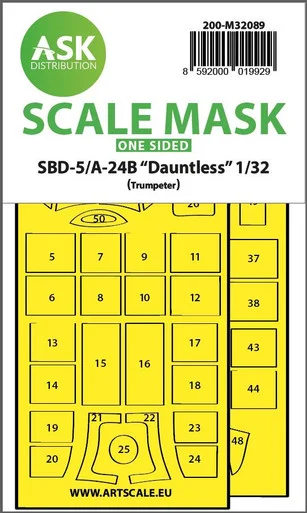 1/32 Art Scale SBD-5/A-24B Dauntless one-sided express fit mask for Trumpeter