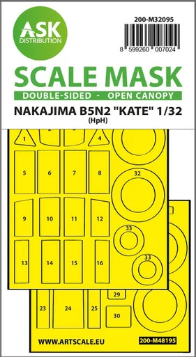 1/32 Art Scale B5N2 Kate open canopy - double-sided express mask for Infinity