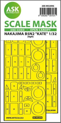 1/32 Art Scale B5N2 Kate open canopy - one-sided express mask for Infinity