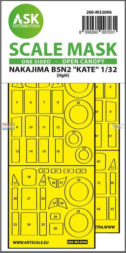 ASKM32096 1:32 ASK/Art Scale Mask - B5N2 Kate Open Canopy (INF/HPH kit)