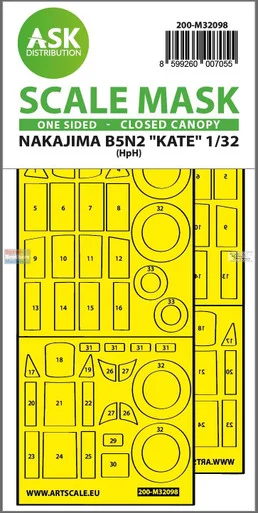 ASKM32098 1:32 ASK/Art Scale Mask - B5N2 Kate Closed Canopy (INF/HPH kit)