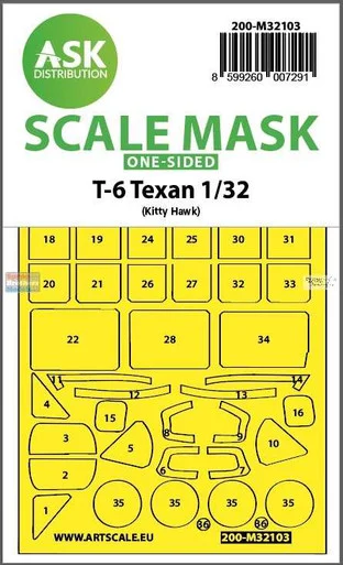 ASKM32103 1:32 ASK/Art Scale Mask - T-6 Texan (ZIM kit)