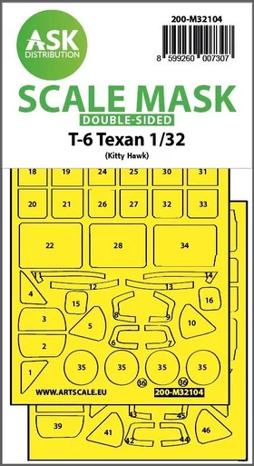 1/32 Art Scale T-6 Texan double-sided express fit mask for Kitty Hawk
