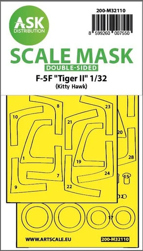 1/32 Art Scale F-5F Tiger II double-sided express fit mask for
