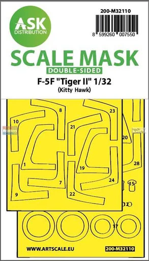 ASKM32110 1:32 ASK/Art Scale Double Sided Mask - F-5F Tiger II (ZIM kit)