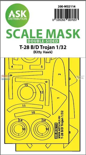 ASKM32114 1:32 ASK/Art Scale Double Sided Mask - T-28B T-28D Trojan (ZIM kit)
