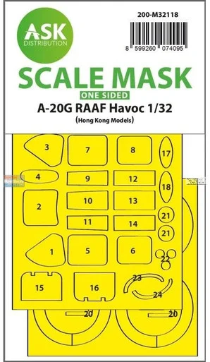 ASKM32118 1:32 ASK/Art Scale Mask - A-20G Havoc RAAF (HKM kit)