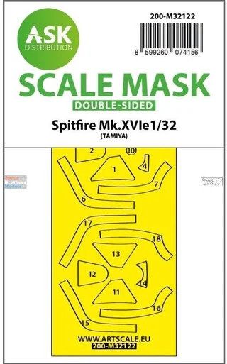 ASKM32122 1:32 ASK/Art Scale Double Sided Mask - Spitfire Mk.XVIe (TAM kit)