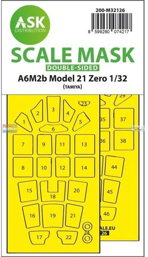 ASKM32126 1:32 ASK/Art Scale Double Sided Mask - A6M2b Model 21 Zero (TAM kit)