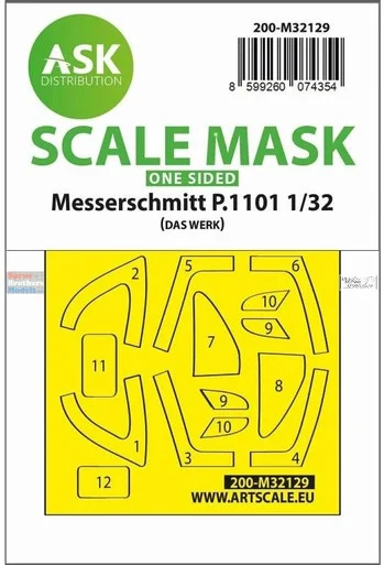 ASKM32129 1:32 ASK/Art Scale Mask - P.1101 (DAS kit)