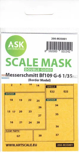 ASKM35001 1:35 ASK/Art Scale Mask [Double Sided] - Bf109G-6 (BDM kit)