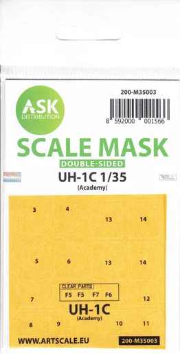 ASKM35003 1:35 ASK/Art Scale Mask [Double Sided] - UH-1C Huey (ACA kit)