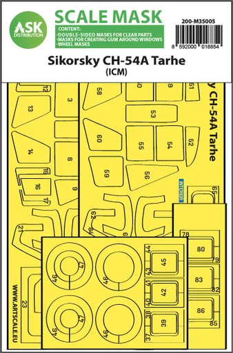 1/35 Art Scale Sikorsky CH-54A Tarhe double-sided express fit mask for ICM