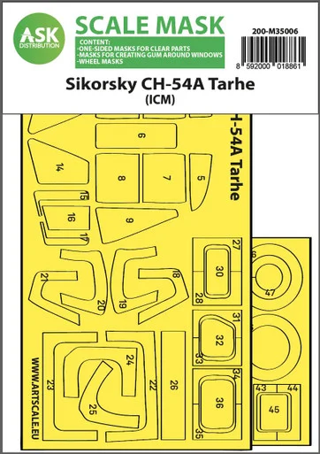 1/35 Art Scale Sikorsky CH-54A Tarhe one-sided express fit mask for ICM
