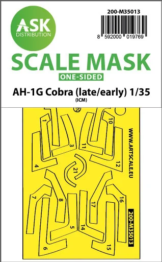 1/35 Art Scale AH-1G Cobra (early/late) one-sided express fit painting mask for ICM
