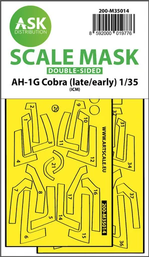 1/35 Art Scale AH-1G Cobra (early/late) double-sided express fit painting mask for ICM