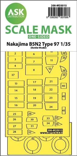 1/35 Art Scale Nakajima B5N2 Type 97 one-sided express fit painting mask for Border Model
