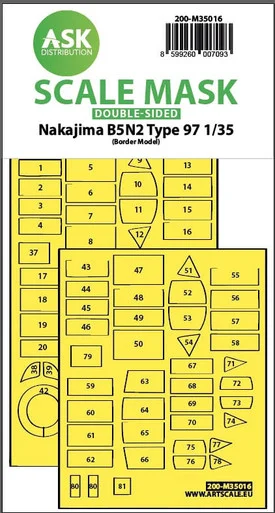 1/35 Art Scale Nakajima B5N2 Type 97 double-sided express fit painting mask for Border Model