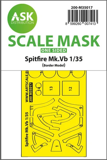 1/35 Art Scale Spitfire Mk.Vb one-sided express fit painting mask for Border Model