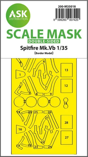 1/35 Art Scale Spitfire Mk.Vb double-sided express fit painting mask for Border Model