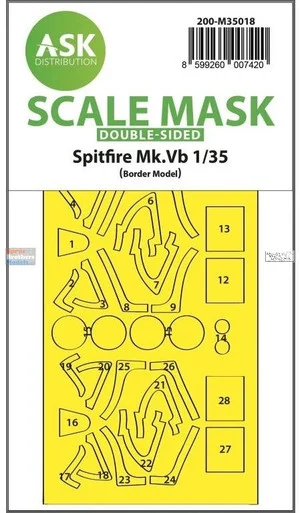 ASKM35018 1:35 ASK/Art Scale Double Sided Mask - Spitfire Mk.Vb (BDM kit)