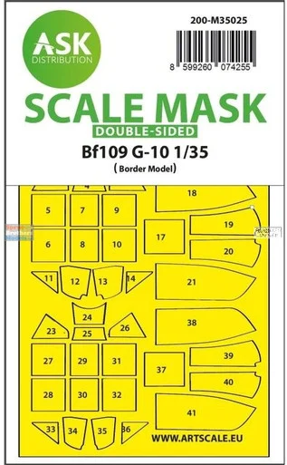 ASKM35025 1:35 ASK/Art Scale Double Sided Mask - Bf109G-10 (BDM kit)