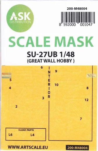 ASKM48004 1:48 ASK/Art Scale Mask - Su-27UB Flanker (GWH kit)