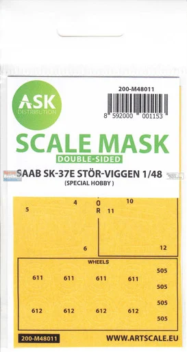 ASKM48011 1:48 ASK/Art Scale Mask [Double Sided] - SK-37E Stor-Viggen (SPH kit)