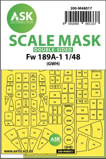 1/48 Art Scale Focke Wulf Fw 189 double-sided painting mask for Great Wall Hobby
