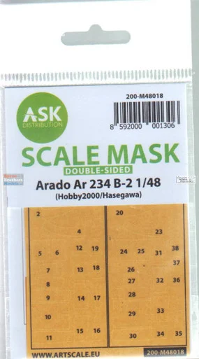ASKM48018 1:48 ASK/Art Scale Mask - Ar234B-2 Double-Sided (HAS/H2K kit)