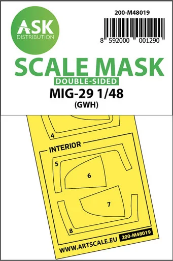 1/48 Art Scale MiG-29 double-sided painting mask for Great Wall Hobby