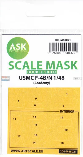 ASKM48021 1:48 ASK/Art Scale Mask [Double Sided] - F-4B F-4N Phantom II (ACA kit)