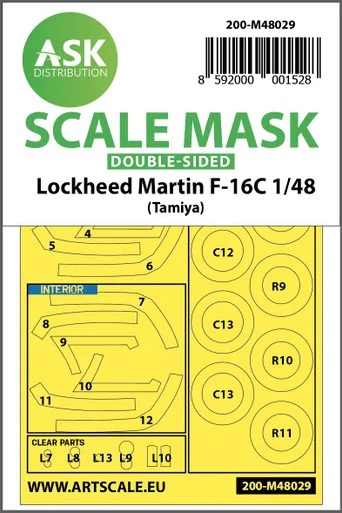 1/48 Art Scale F-16C double-sided painting mask for Tamiya