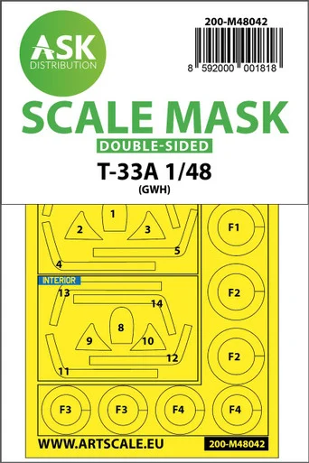 1/48 Art Scale T-33A double-sided painting mask for Great Wall Hobby