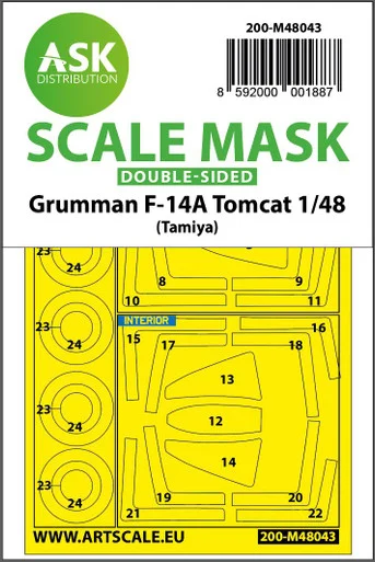 1/48 Art Scale F-14A Tomcat double-sided painting mask for Tamiya
