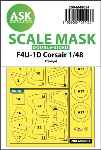 1/48 Art Scale F4U-1D Corsair double-sided express mask for Tamiya