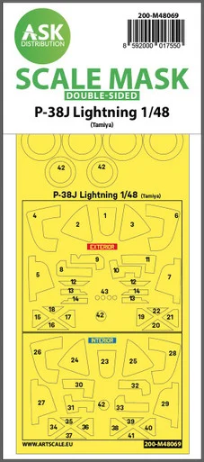 1/48 Art Scale P-38J Lightning double-sided mask for Tamiya