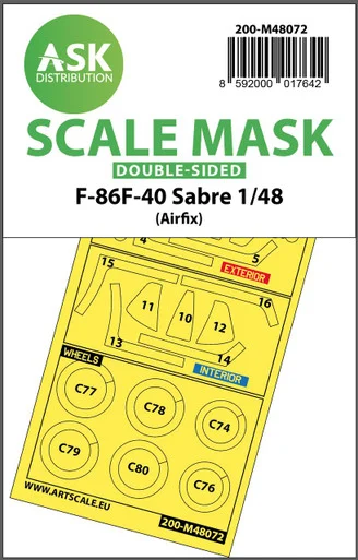 1/48 Art Scale F-86F-40 Sabre double-sided mask for Airfix