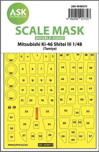 1/48 Art Scale Mitsubishi Ki-46 Shitei III double-sided mask for Tamiya