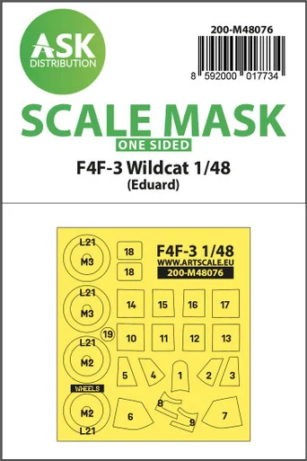 1/48 Art Scale F4F-3 Wildcat one-sided express mask for Eduard
